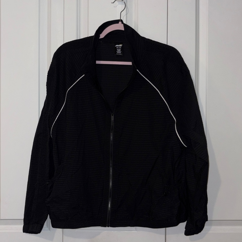 Brand new Avia Black Zip-Up Jacket with White Trim